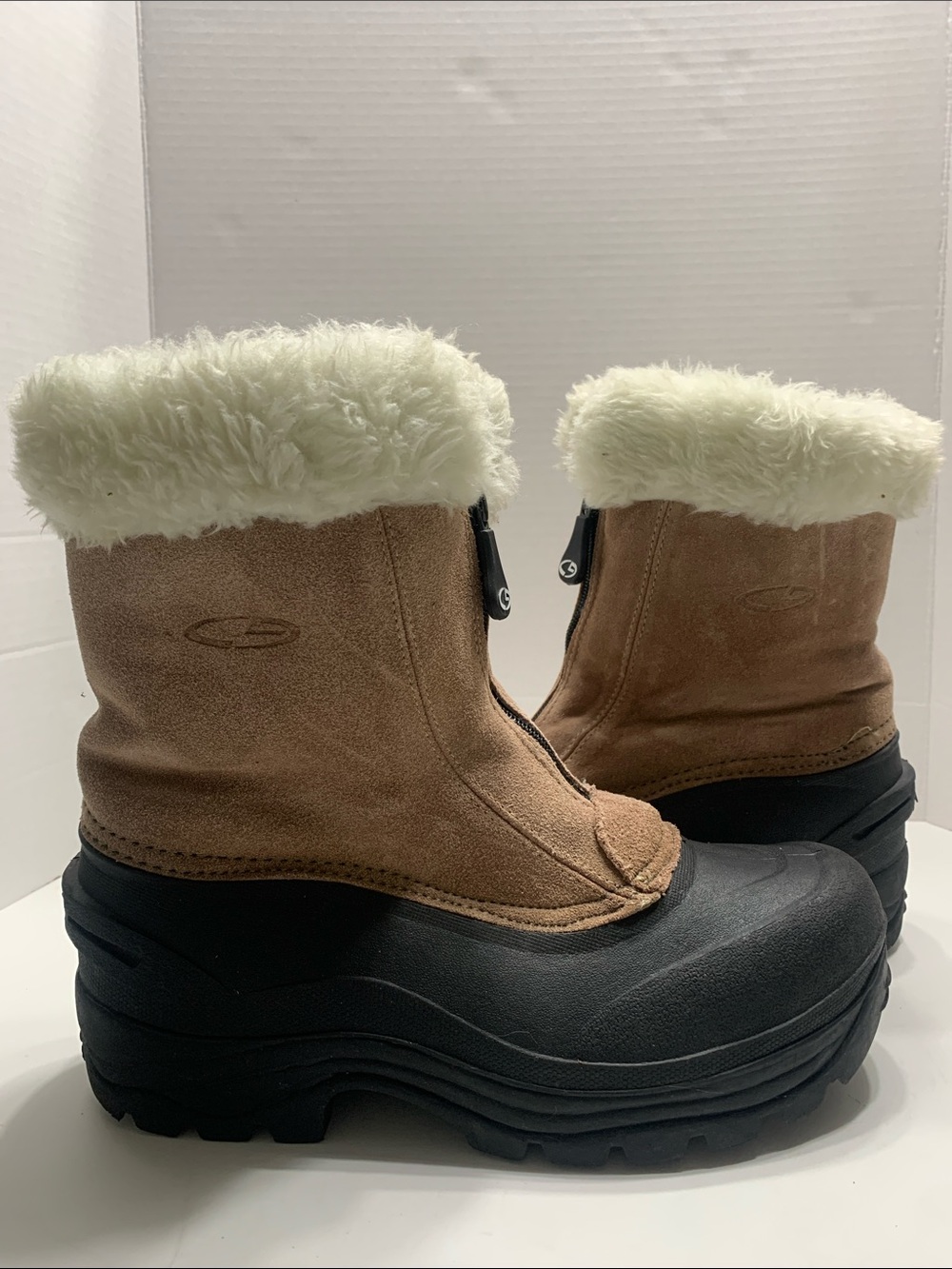 C9 by Champion Tan Suede Winter Boots with Cream Faux Fur Cuff